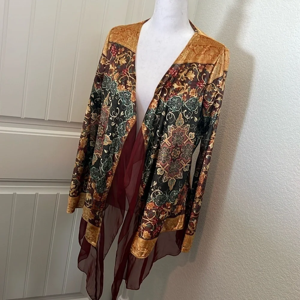 Velvet multicolored‎ cardigan
